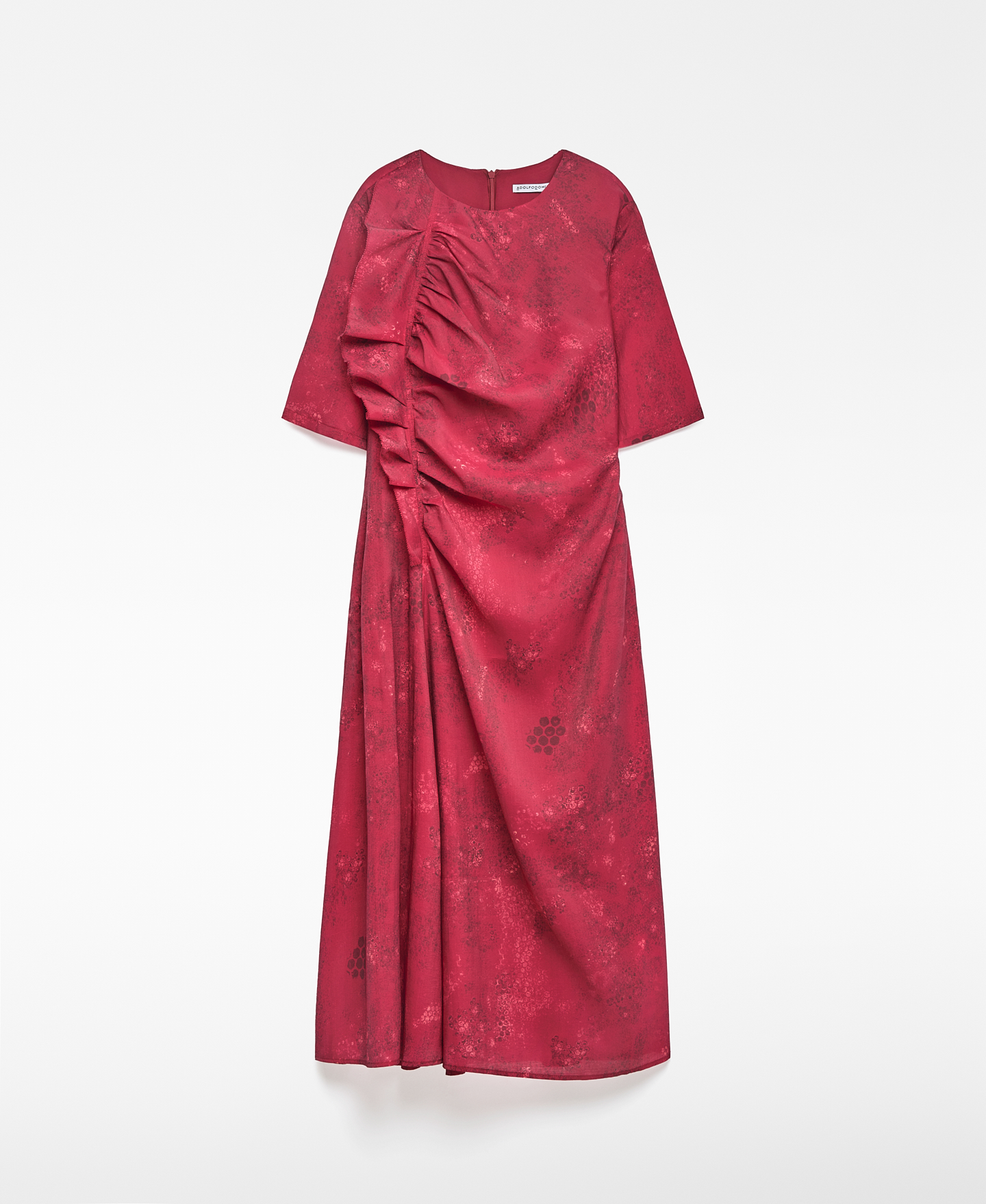 Printed dress with ruffle woman image number 4