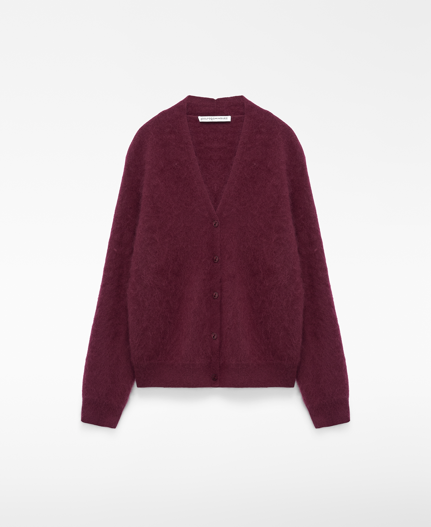 Brushed knit merino wool V-neck cardigan image number 4