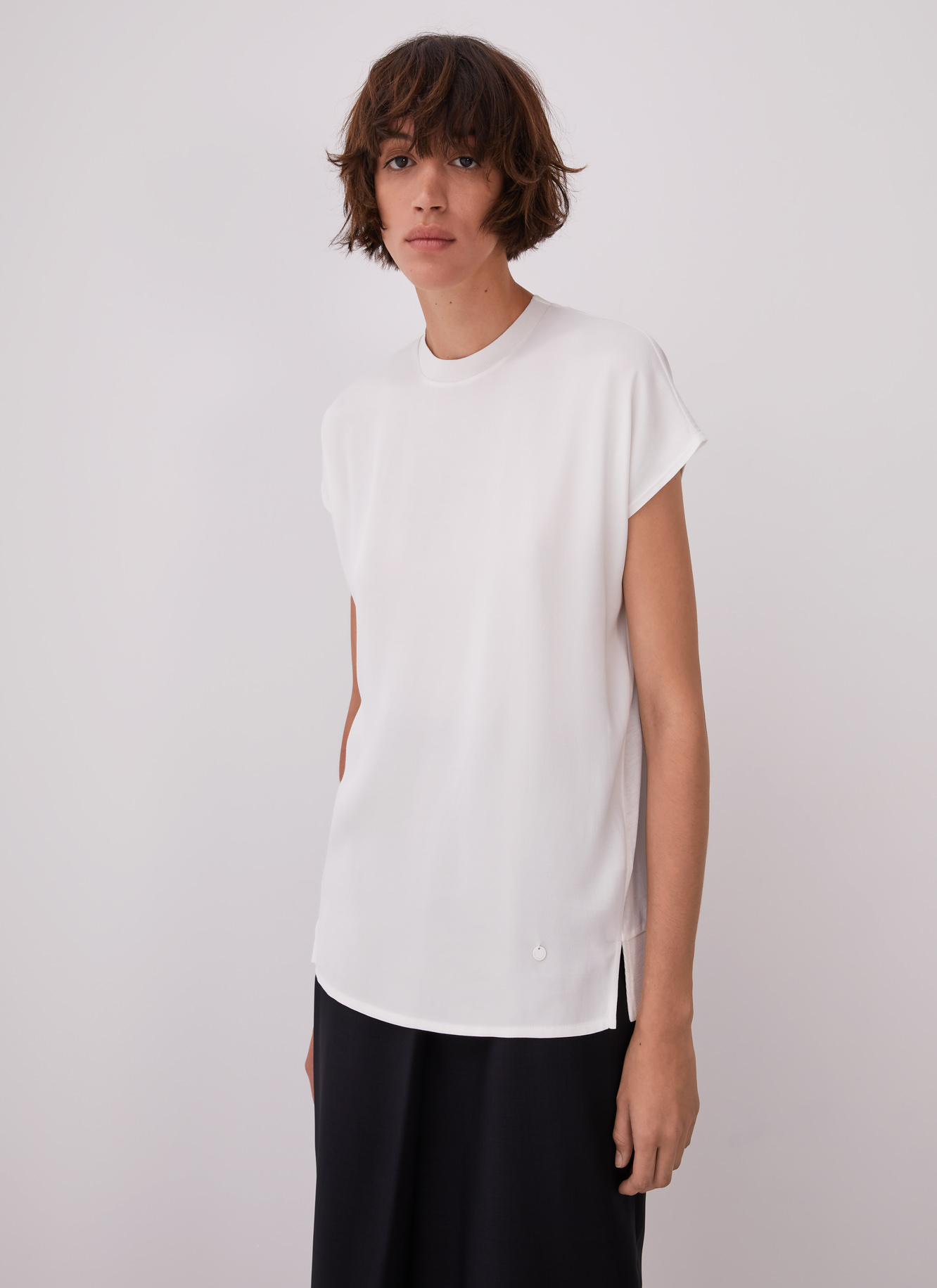 Camiseta en viscosa, algodón y liocel image number 0