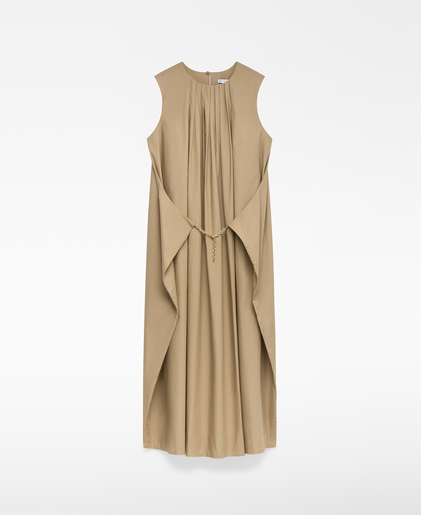 Pleated dress with chain detail woman image number 7