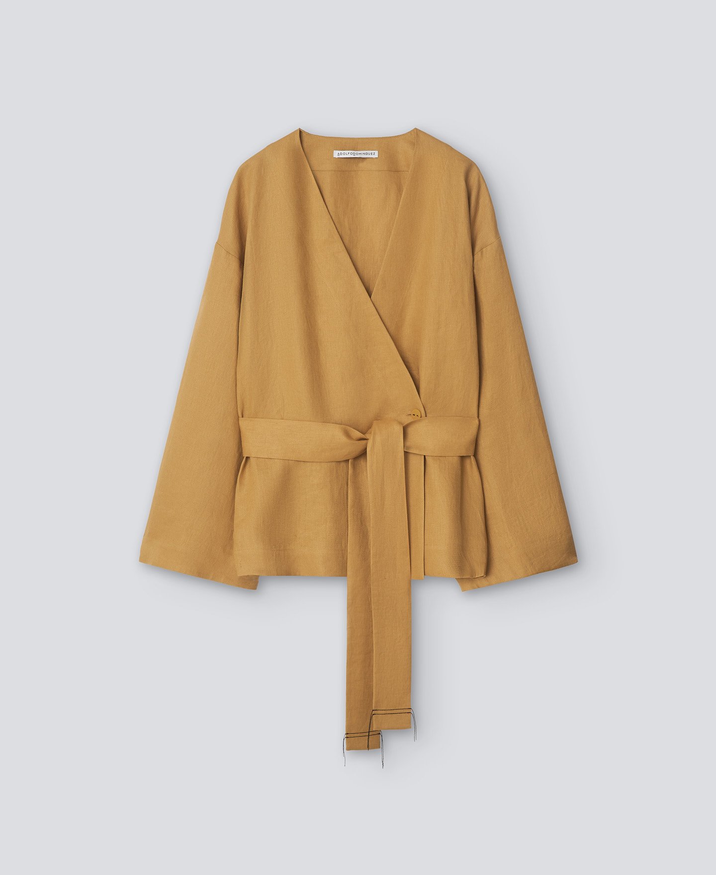 European linen yellow jacket woman image number 4