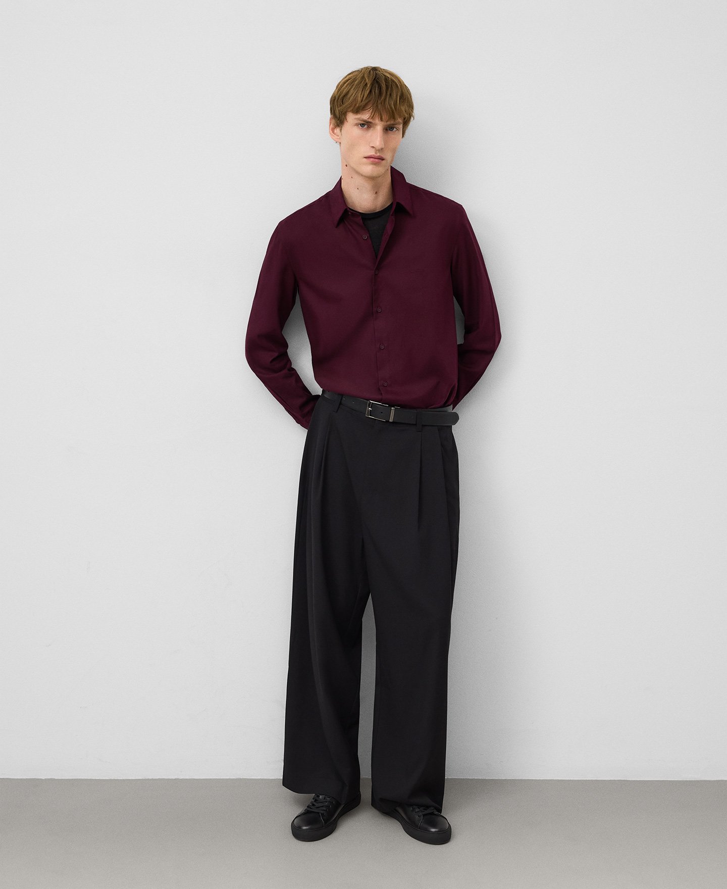 Organic cotton spread collar shirt man image number 1