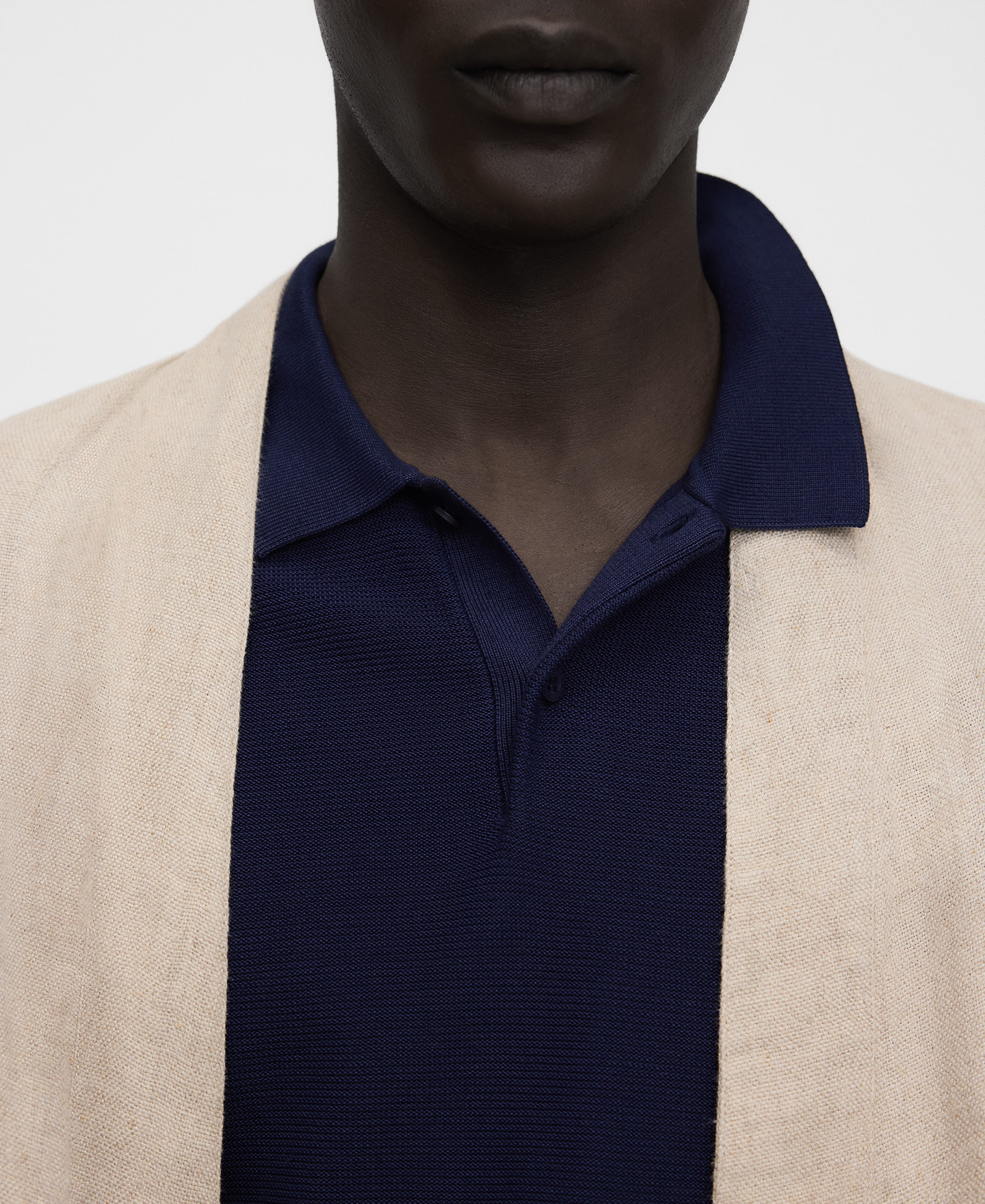 Regular fit structured knit polo shirt image number 3
