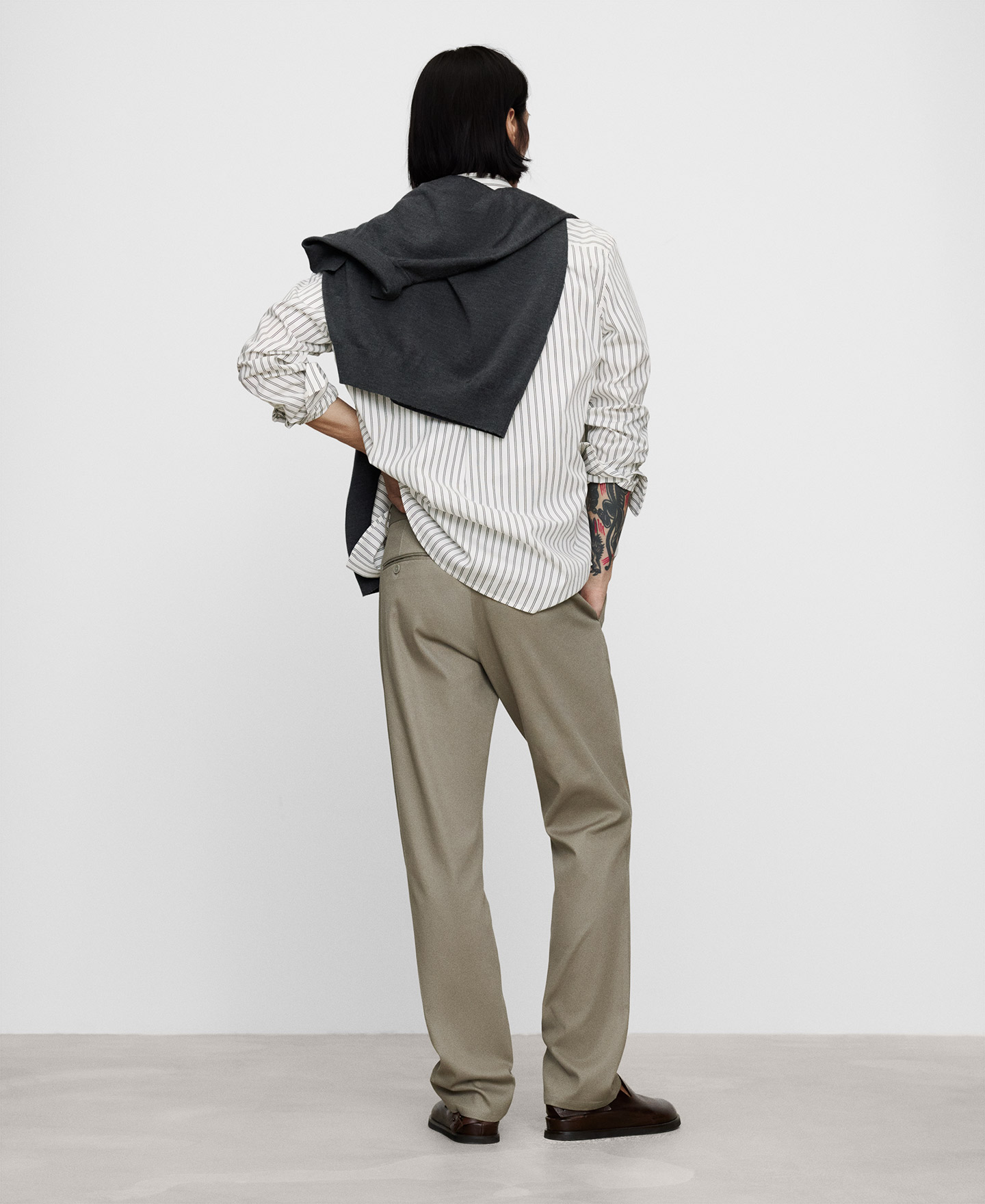 Regular fit microtexture chino trousers image number 2