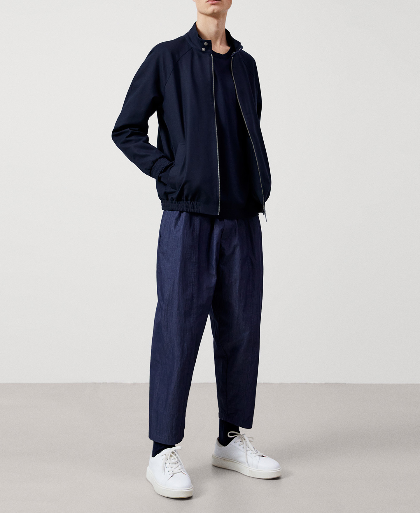 Stretch cotton Mao collar jacket image number 1