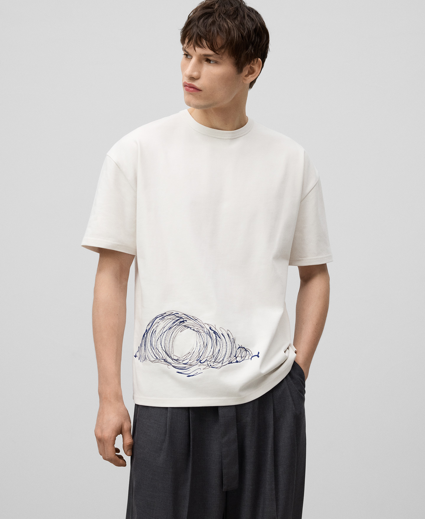 Camiseta bordada algodón orgánico hombre image number 0