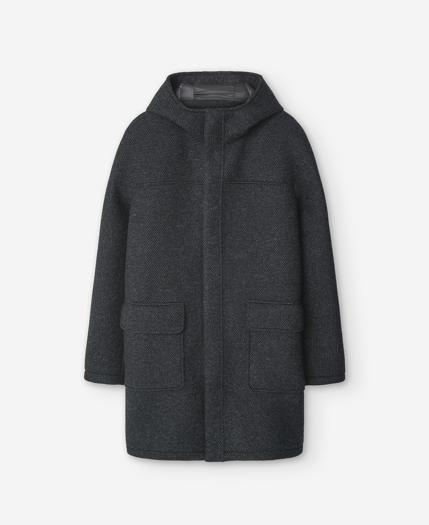 Long navy blue coat for men image number 4
