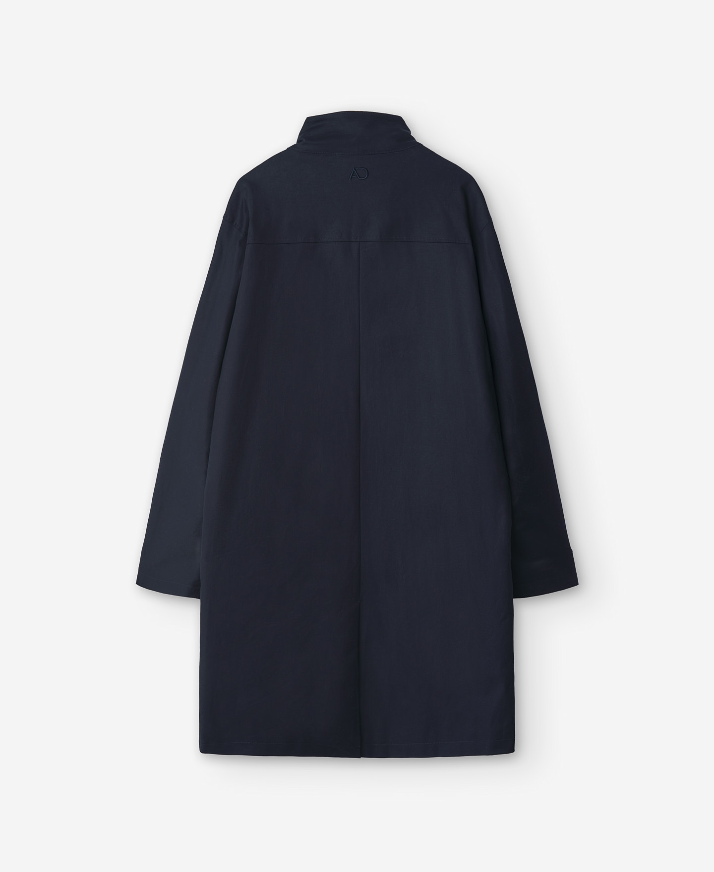 Parka larga con cuello mao azul image number 7