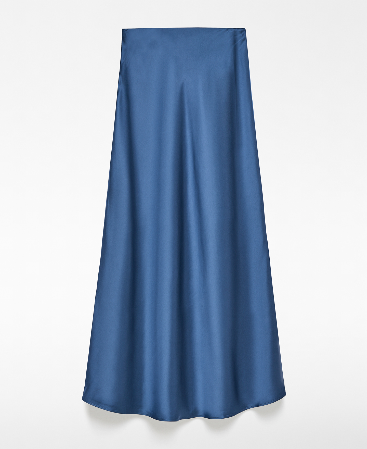 Blauer langer Damenrock aus Satin image number 5