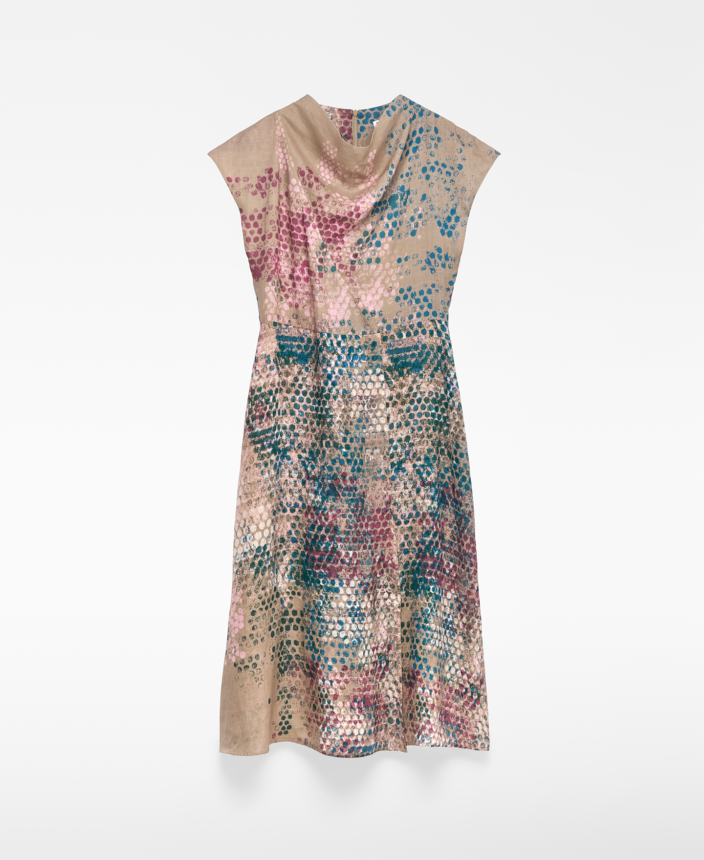 Vestido estampado ramio mujer image number 4