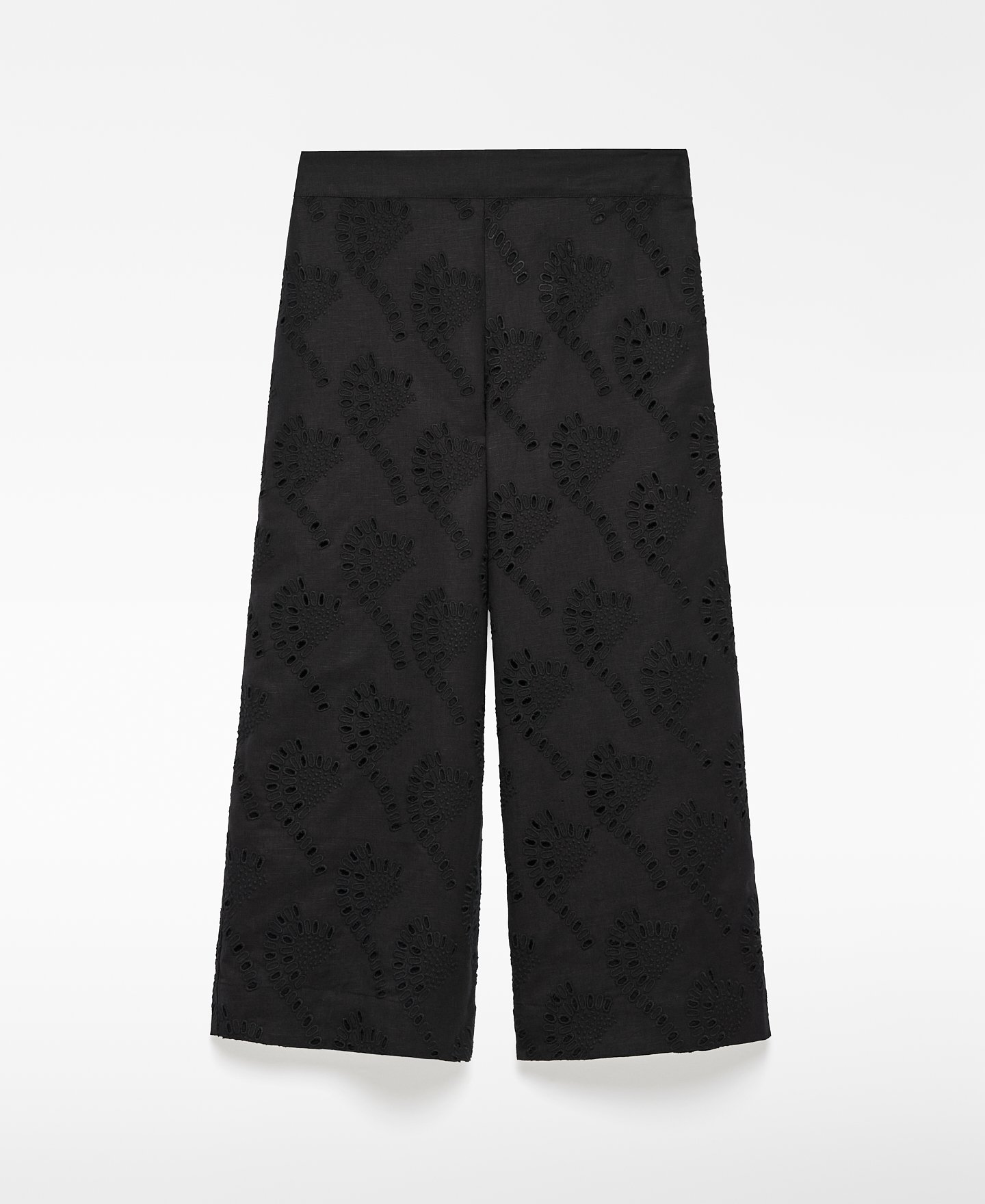 Straight embroidered trousers woman image number 4