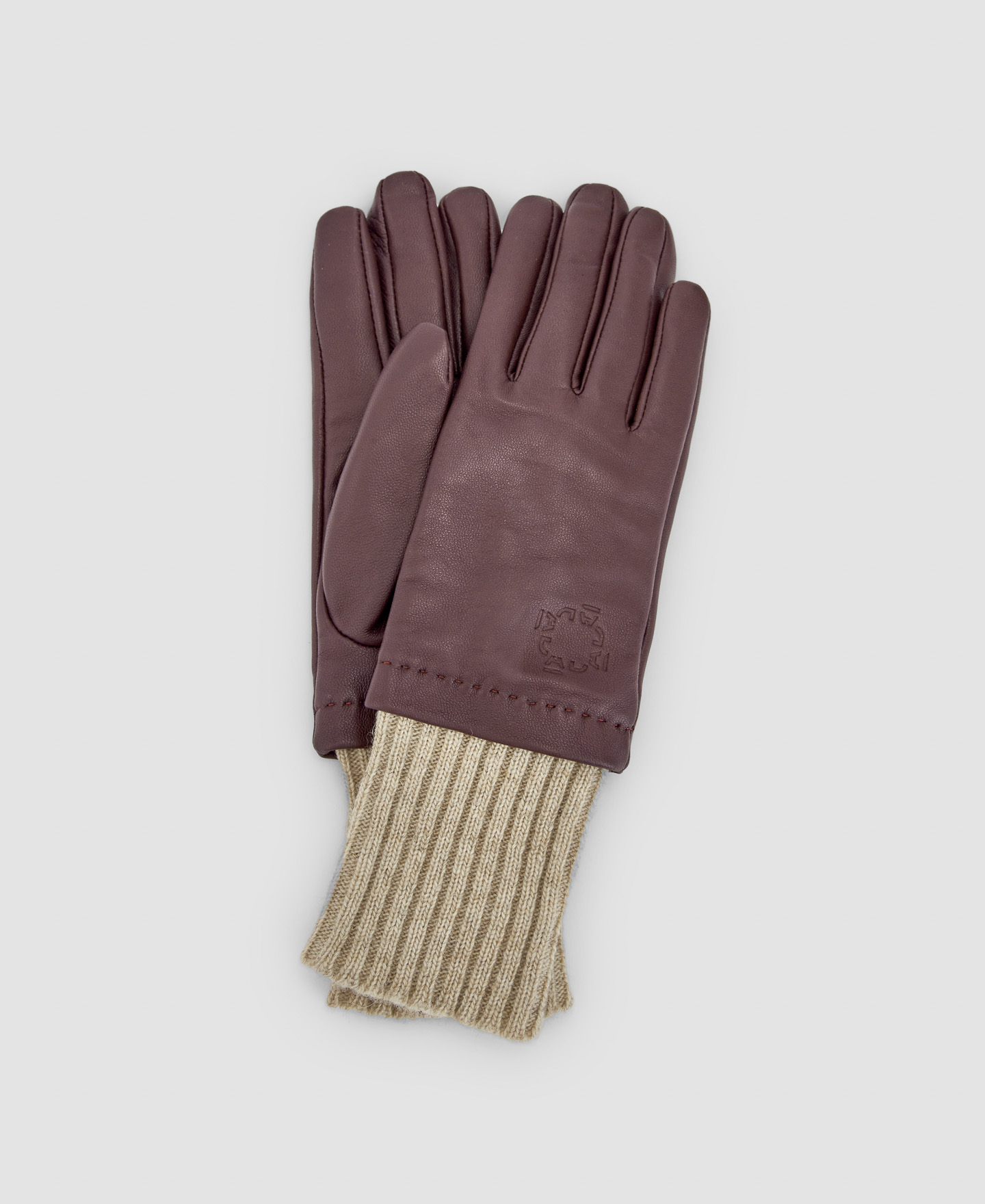 Responsible knitted and leather gloves image number 0