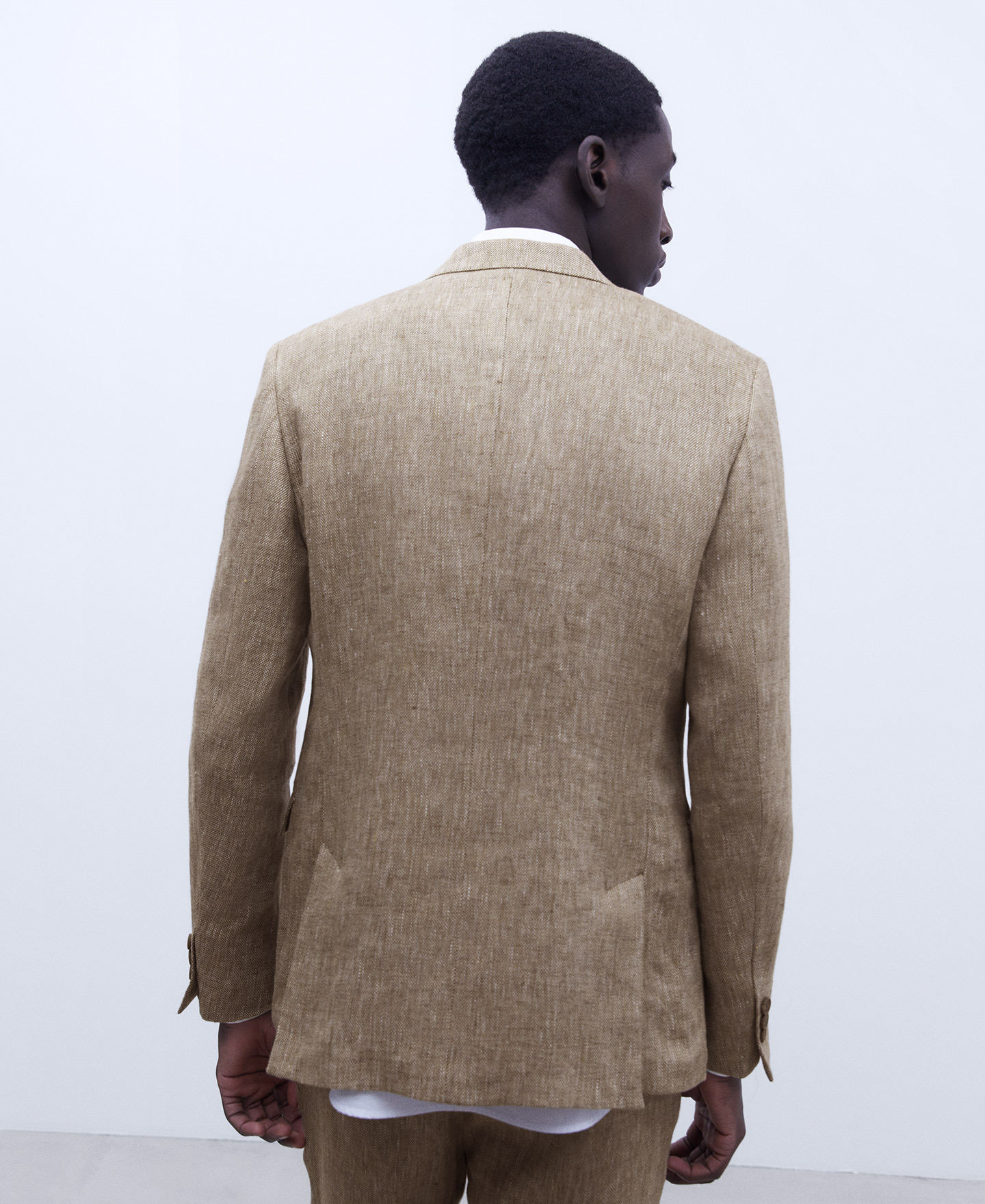 European linen two button blazer image number 2