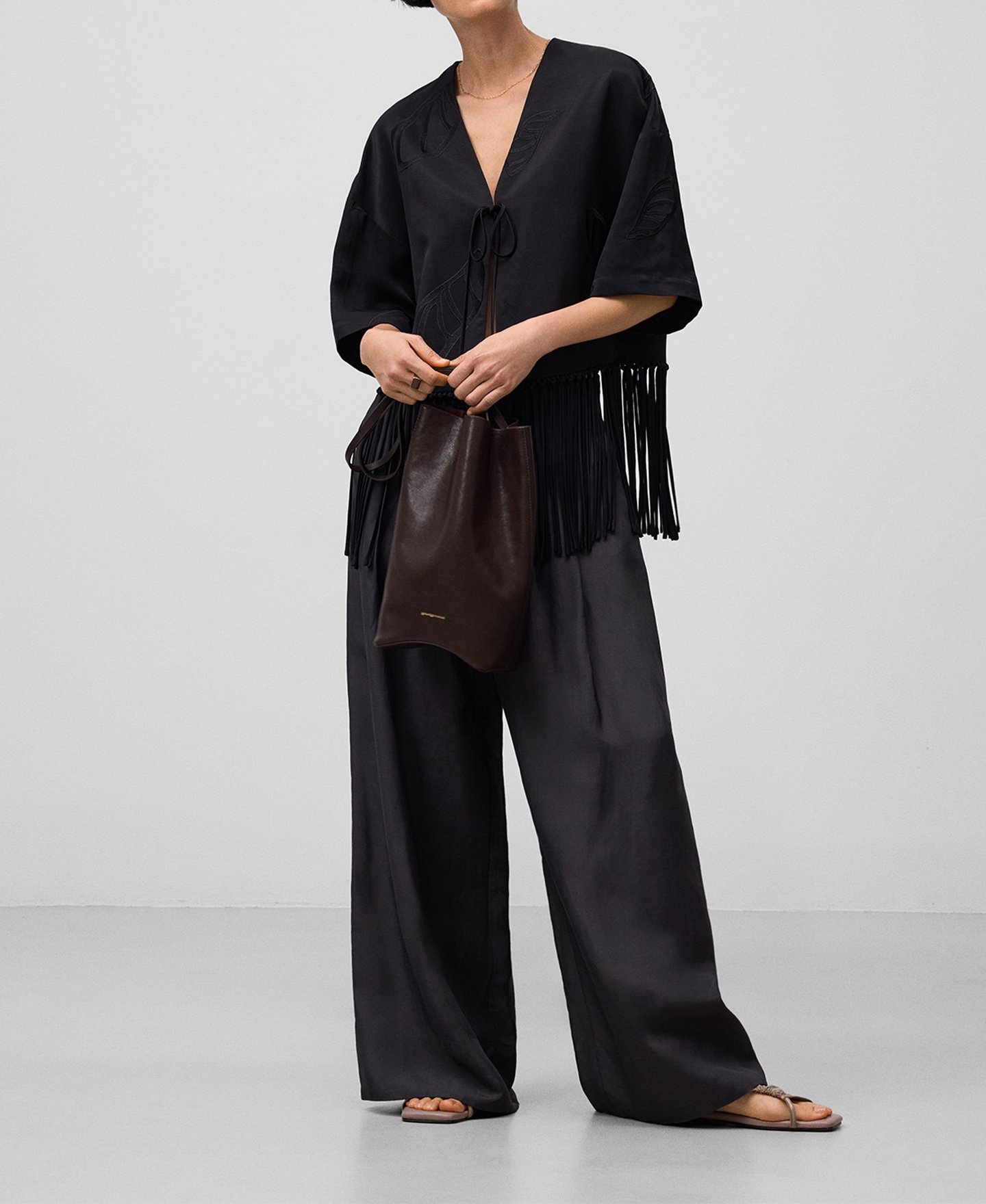 Embroidered jacket with fringes woman image number 1
