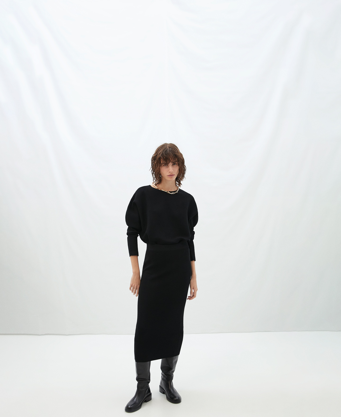 English knit Japanese sleeve sweater image number 1