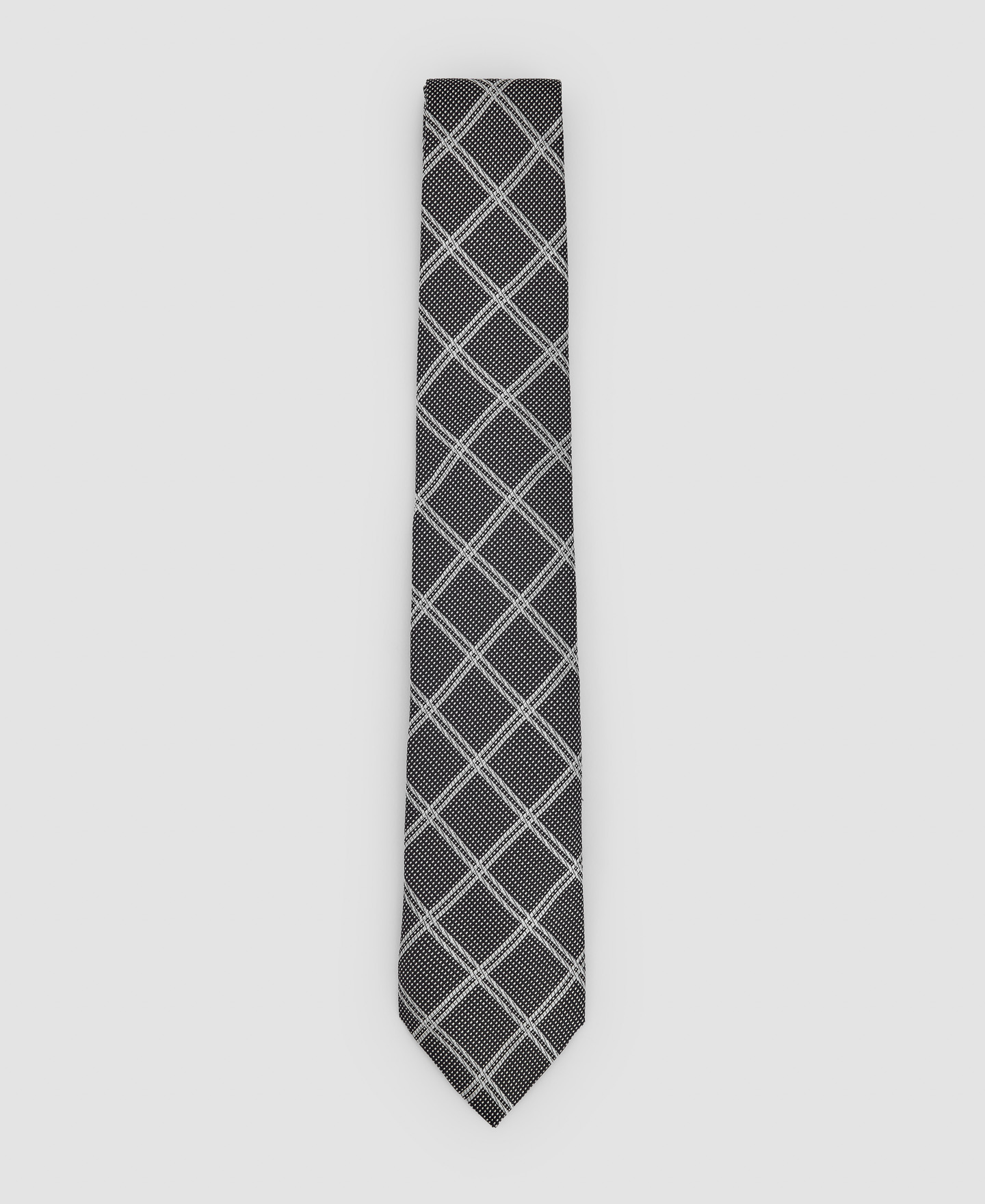 Cotton checkered tie image number 0
