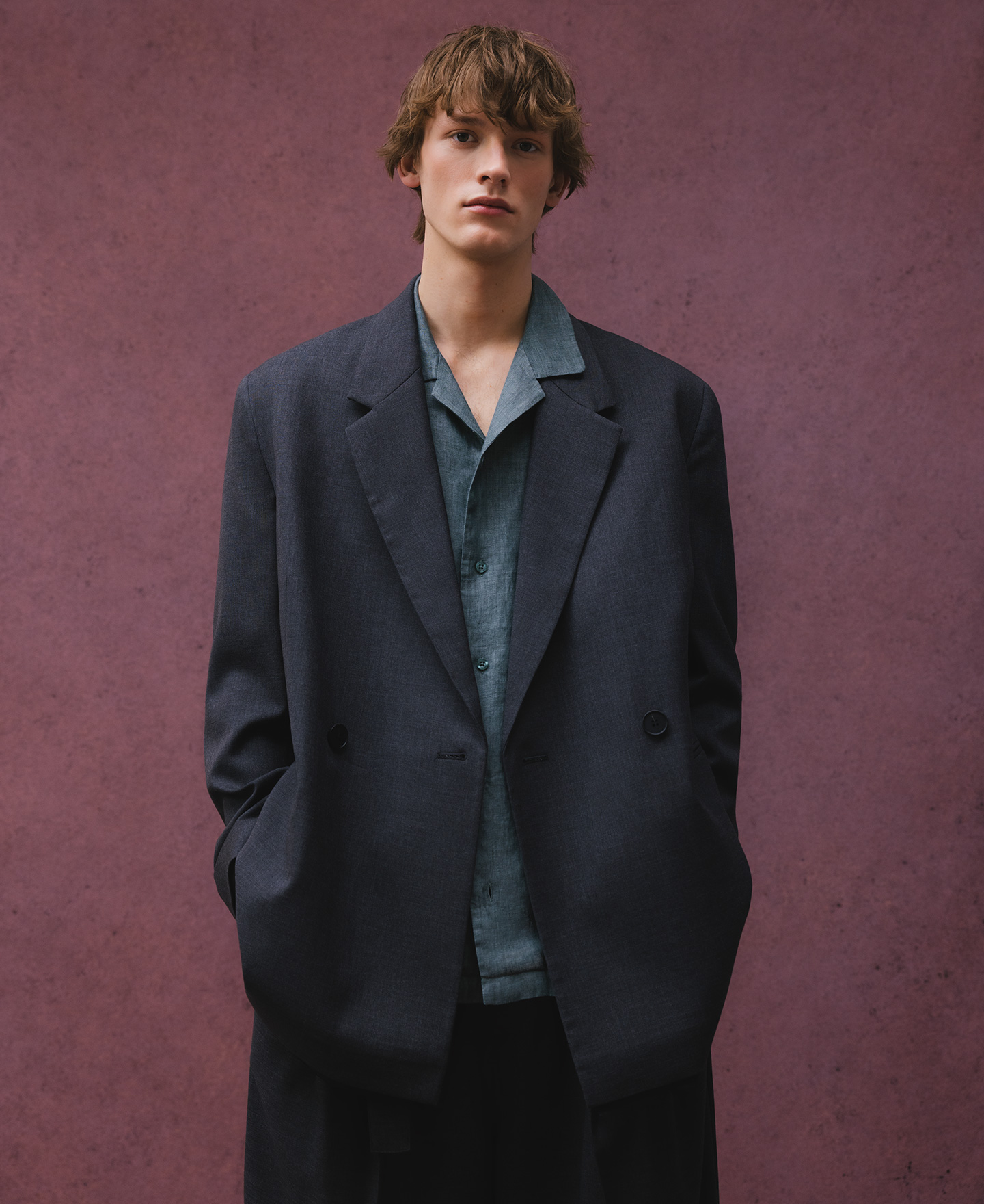 Blazer sastre gris melange hombre image number 0