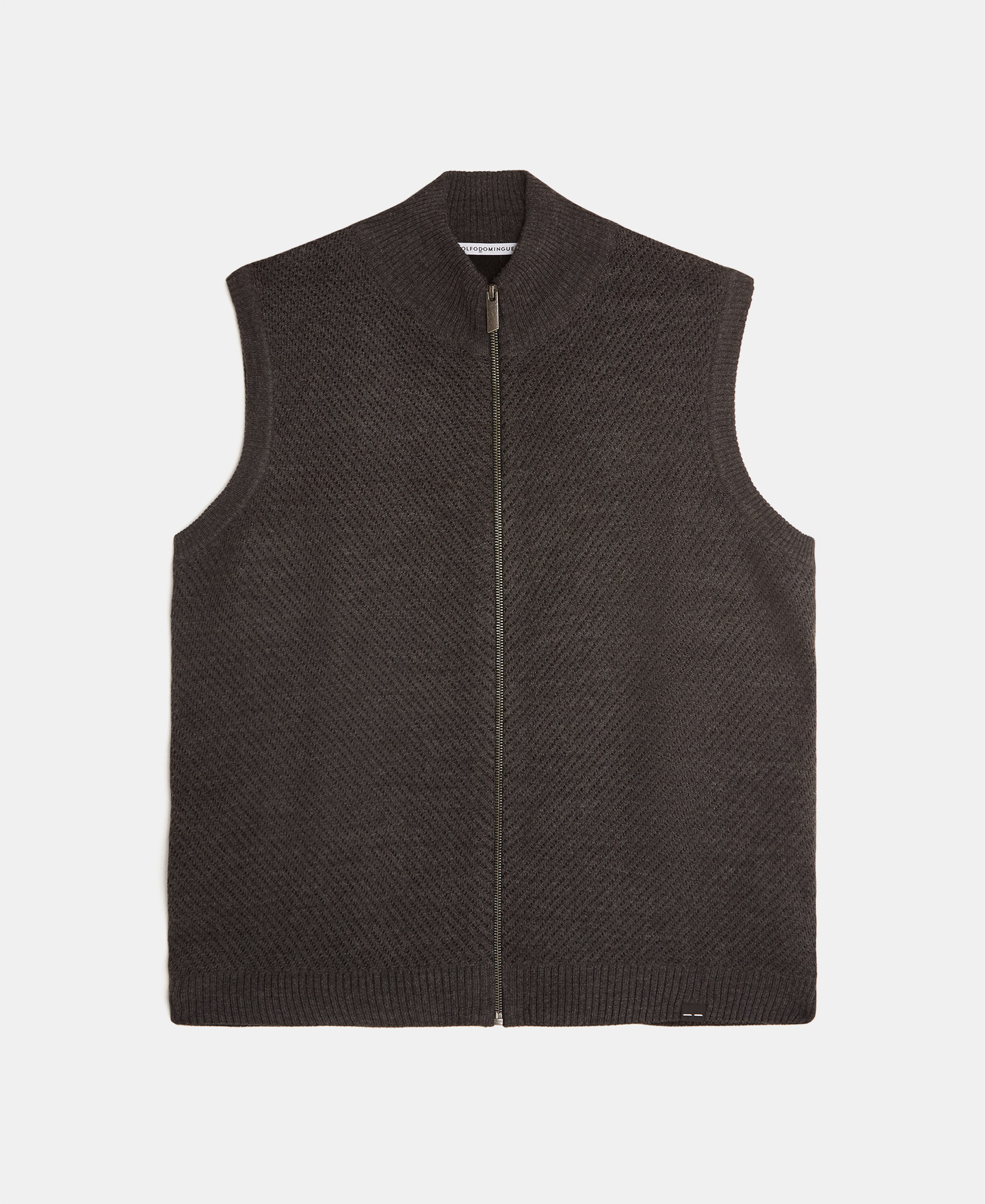 Round neck vest in wool fabric image number 4