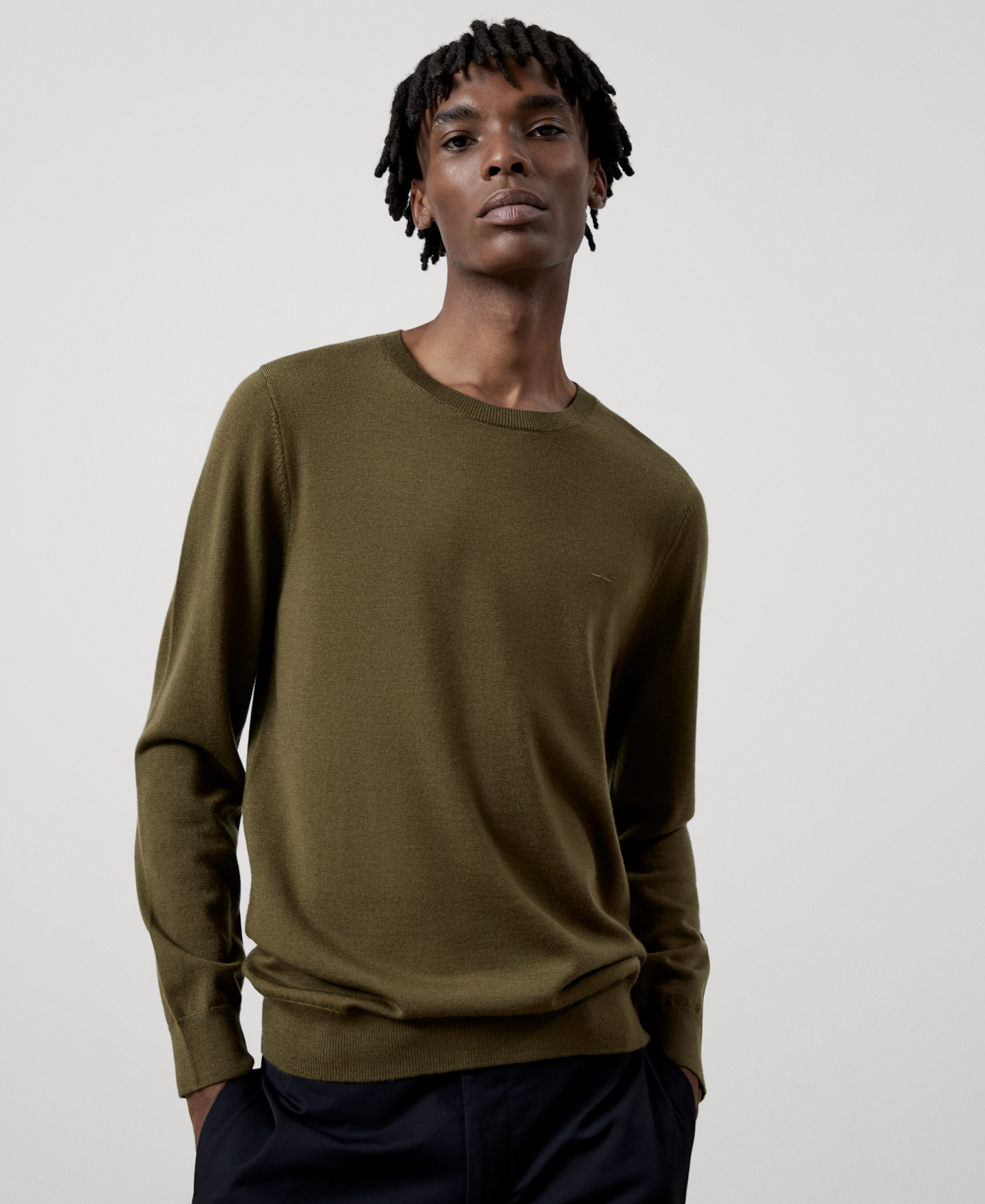 Merino wool crew neck sweater image number 0