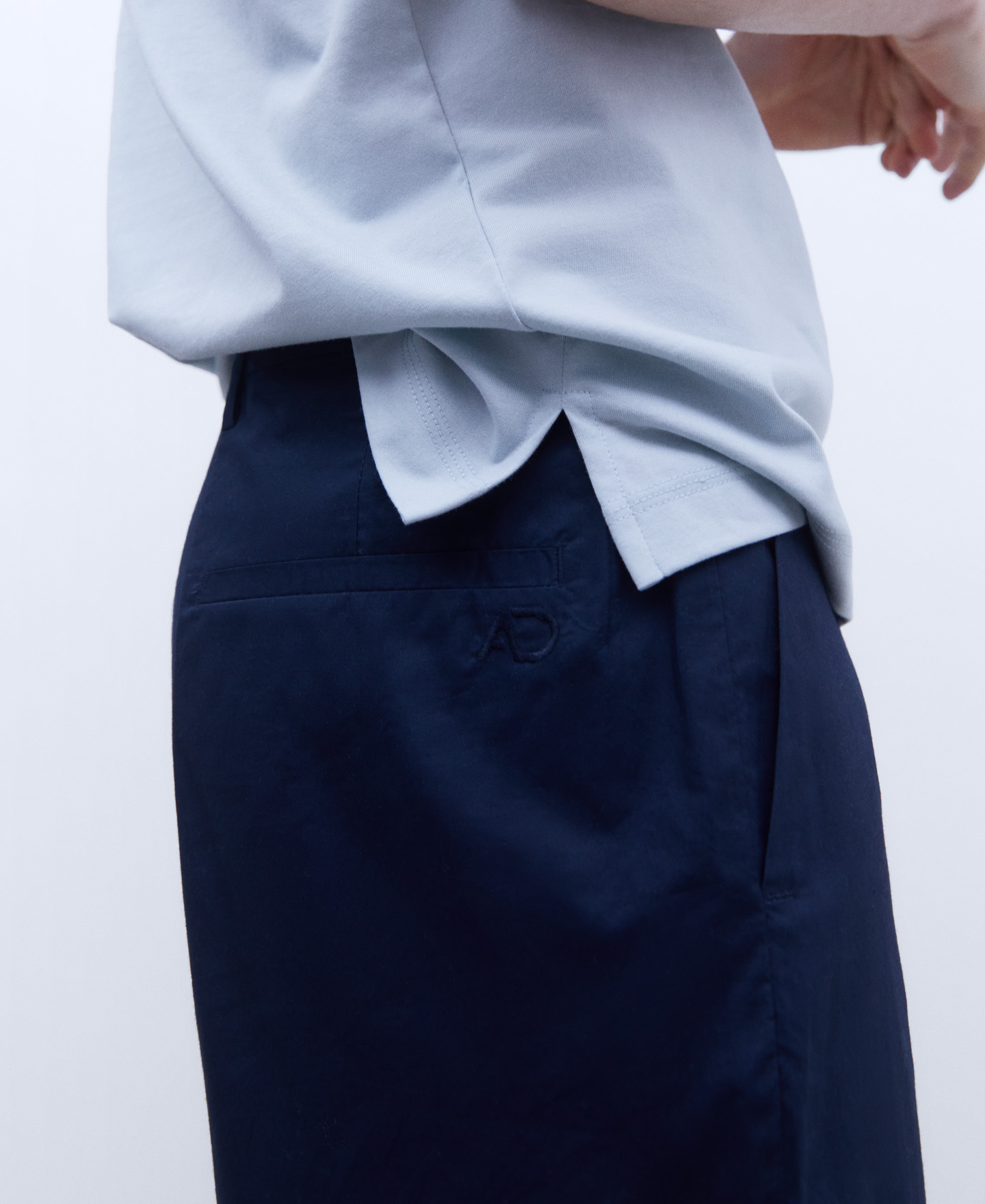 Cotton poplin straight trousers image number 3