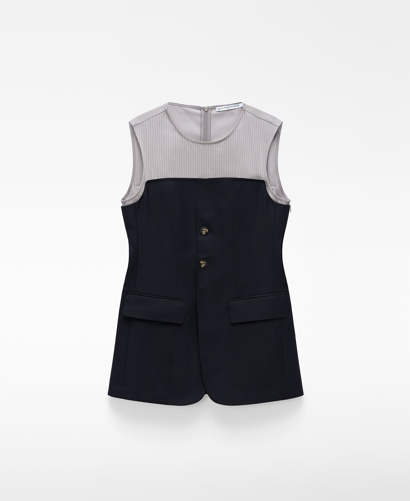 Mixed-fabric top woman image number 4