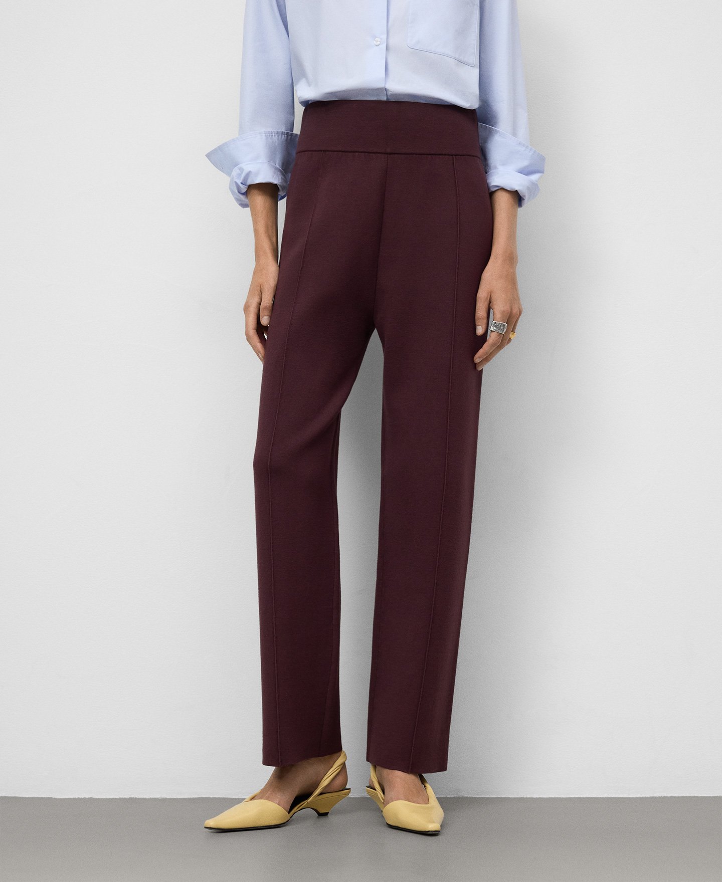Pantalón recto punto mujer image number 0