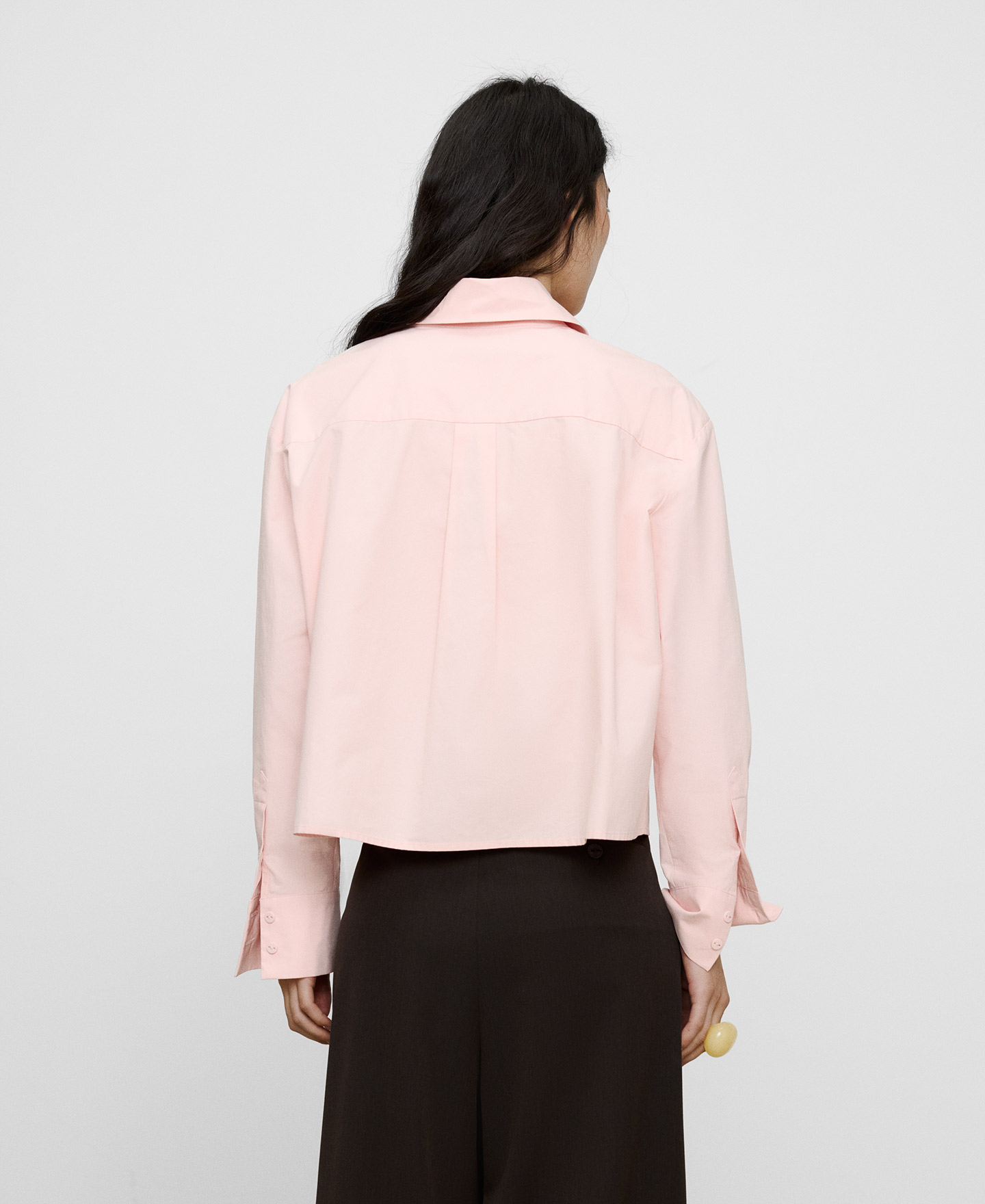 Asymmetric spread collar short shirt image number 2