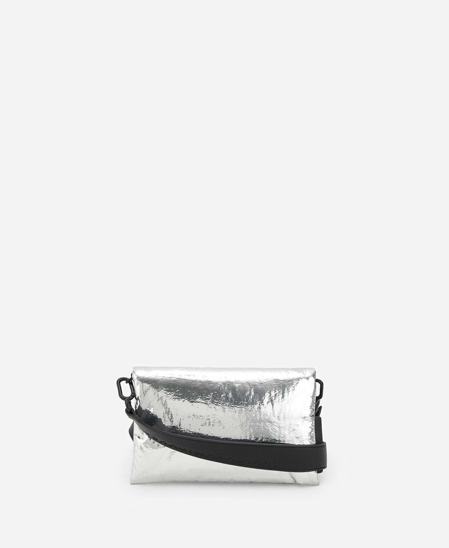 Silver padded mini shoulder bag image number 1