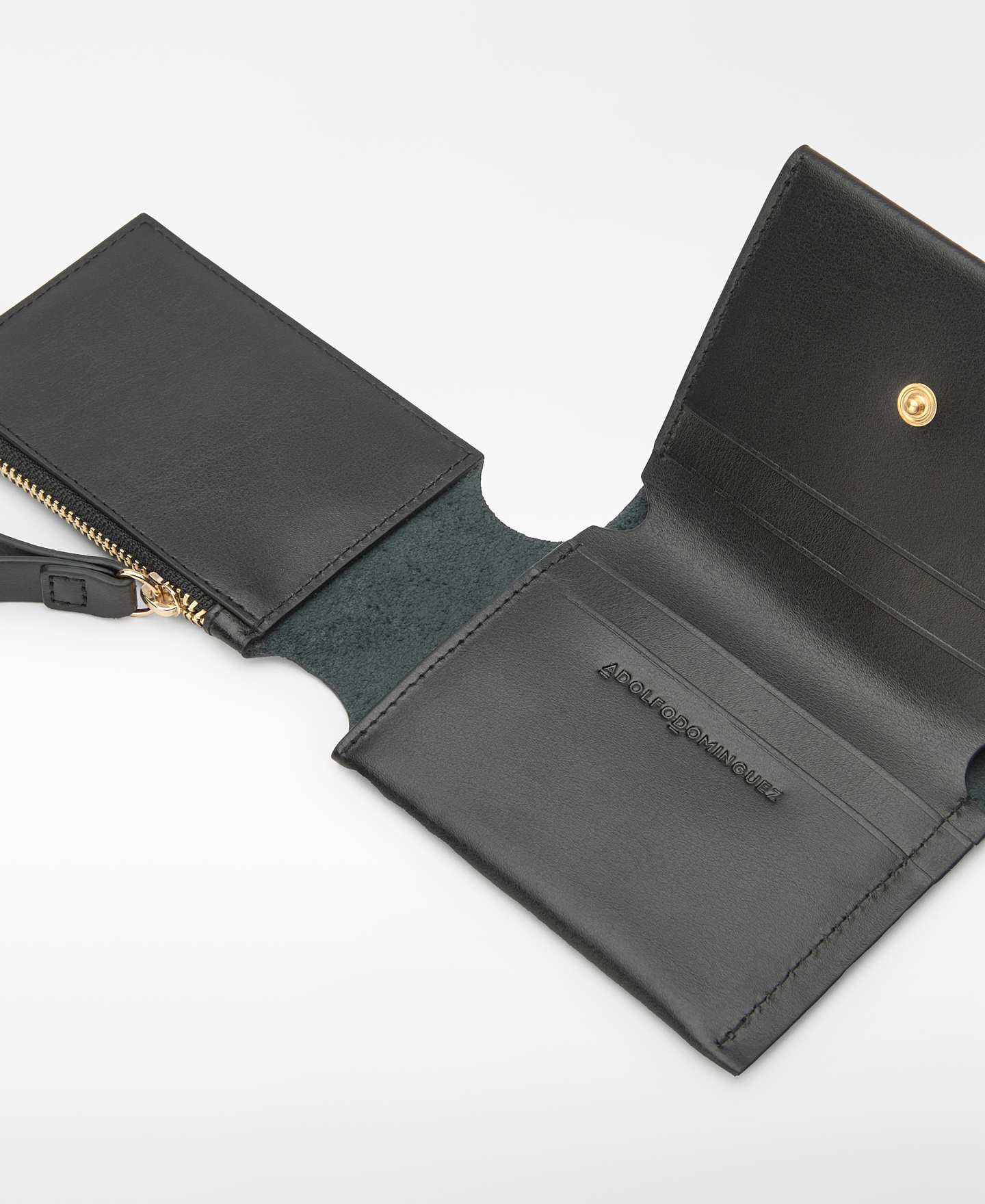 Leather foldable wallet woman image number 2